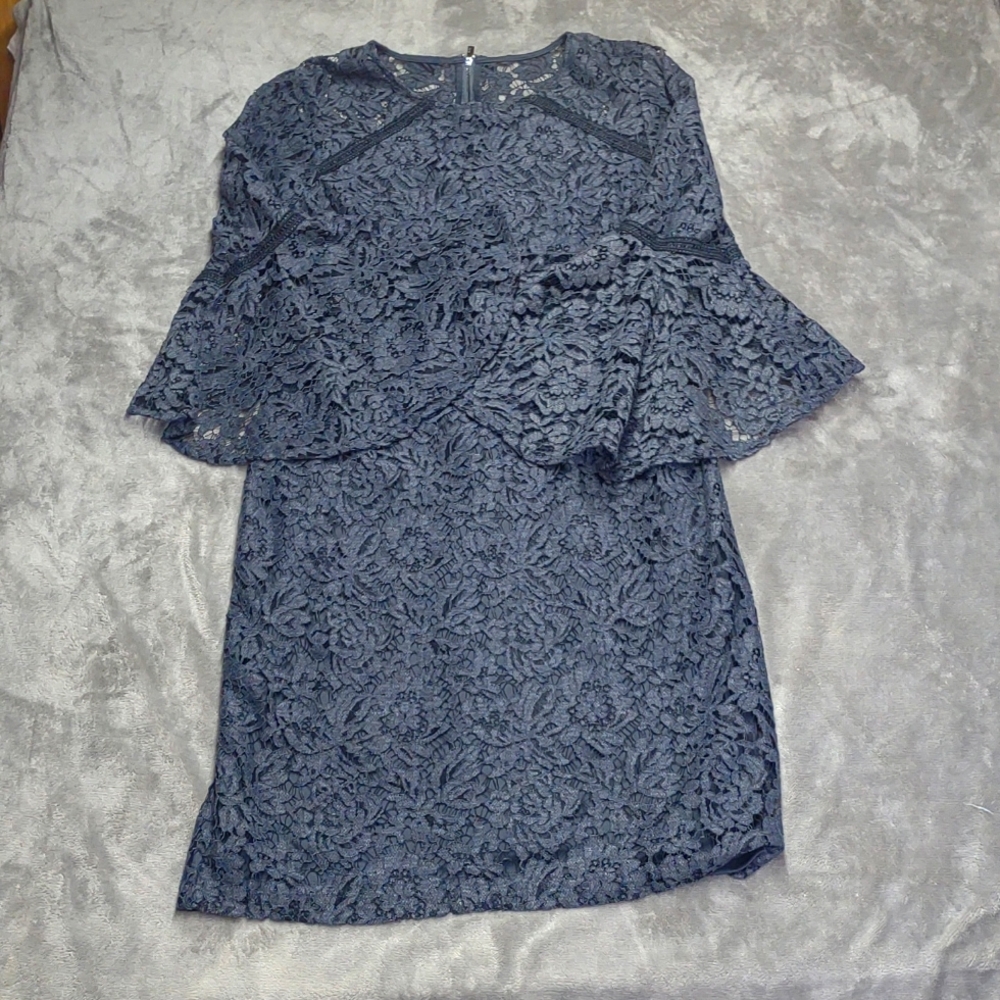 Calvin Klein lace bell - sleeve sheath dress sz 12